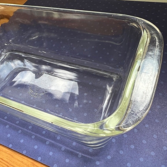 Vintage Pyrex Clear Glass Baking Dish 213 Two Handles Loaf Pan Bakeware BreadVin - Picture 4 of 7
